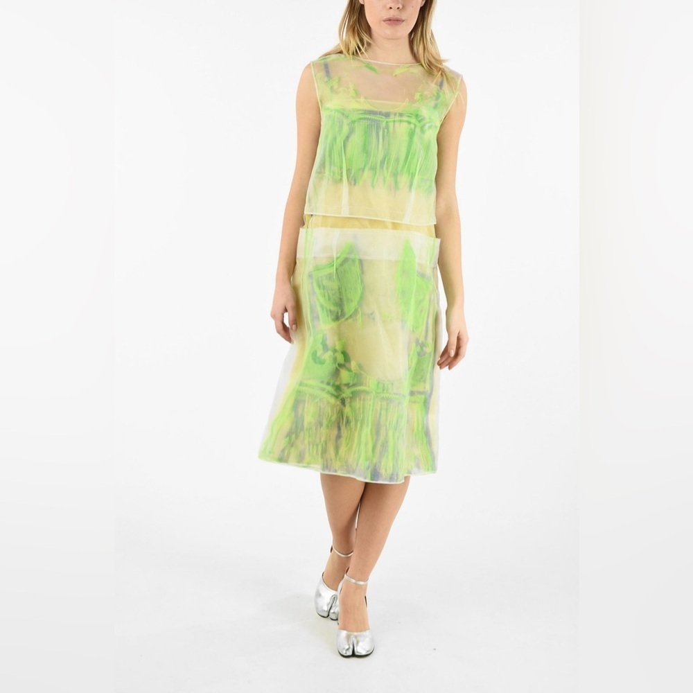 Maison Margiela NWOT US Size 4 (Italian size 40) Sheer 2-piece Dress Green